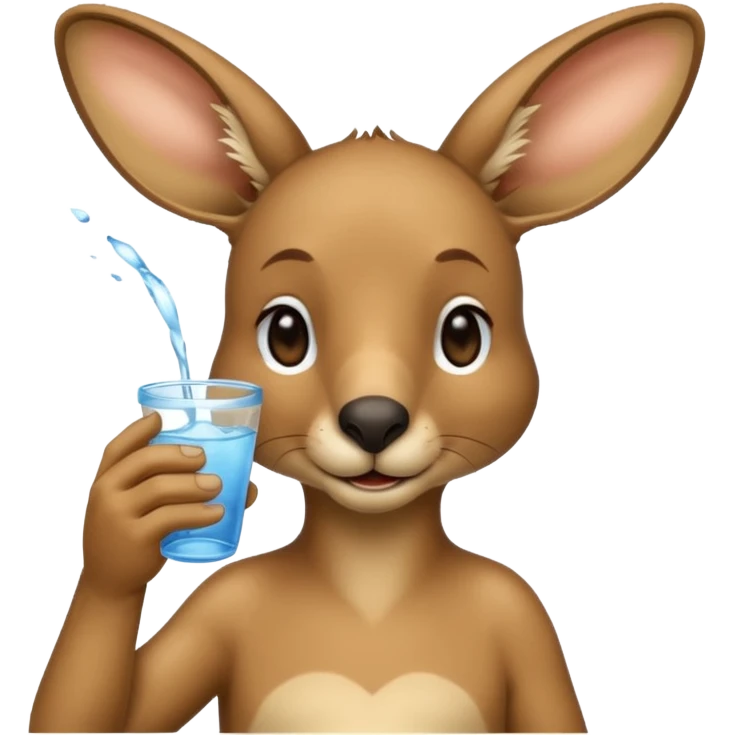 kangaroo drinking water emoji