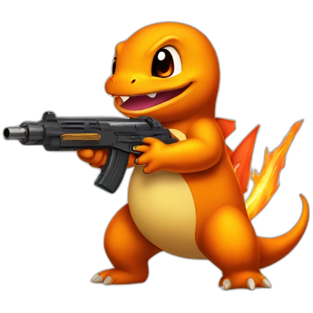 Charmander with a gun  emoji