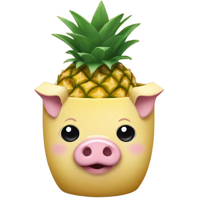 Cup pineapple pig emoji
