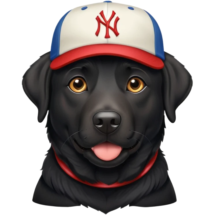 adult black lab in new york hat emoji