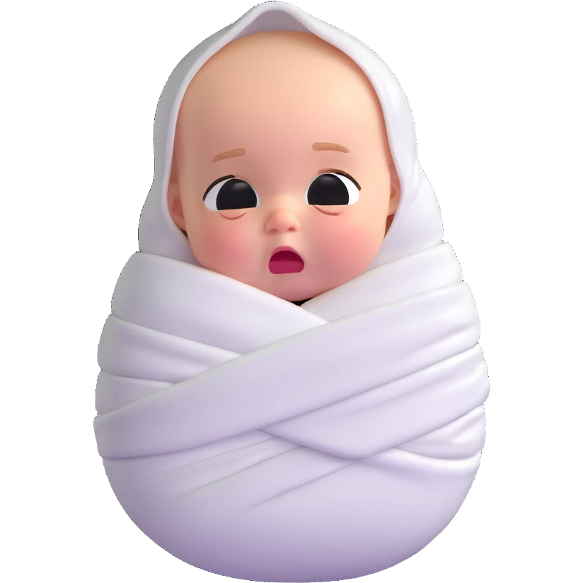 swaddled crying baby emoji