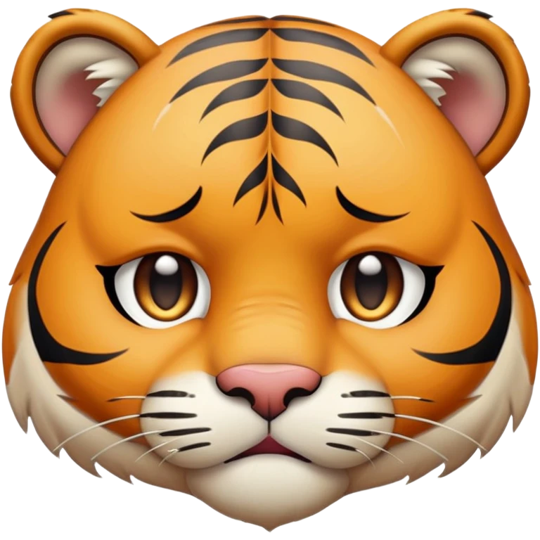 sad depressed tiger face with tears for Twitch emote emoji