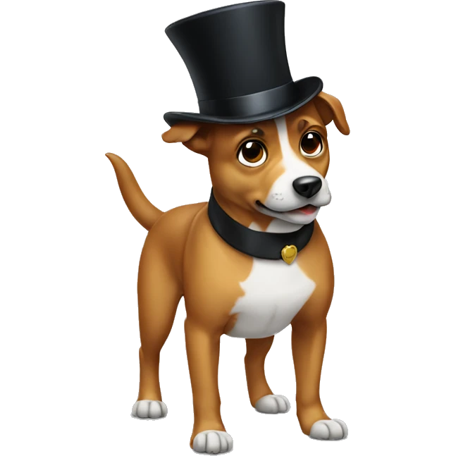 Dog with tophat  emoji
