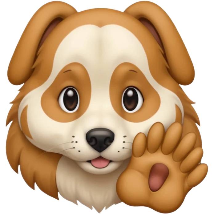 собачка стесняется прикрывает нижнюю половину лица рукой emoji