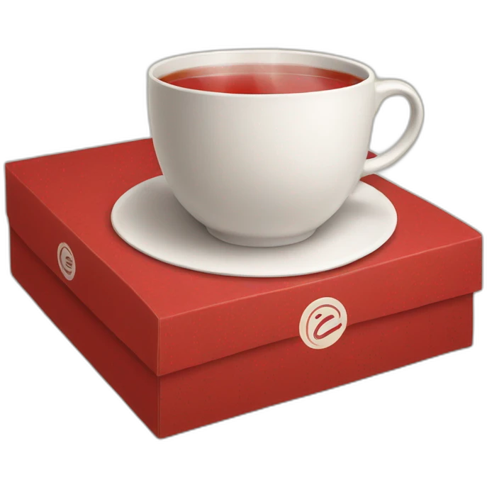 Red packaging of tea emoji