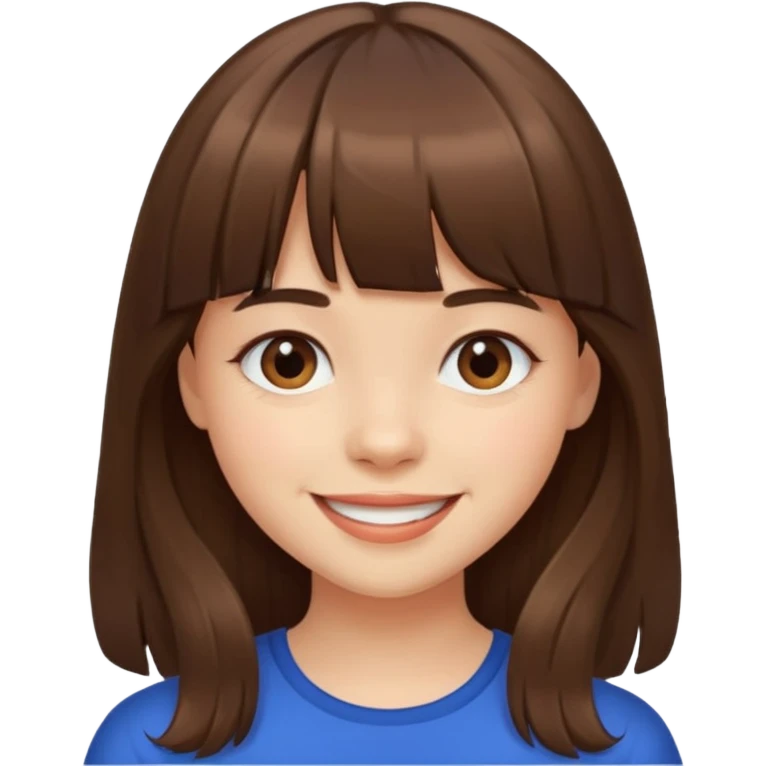 
girl with bangs and long brown hair emoji