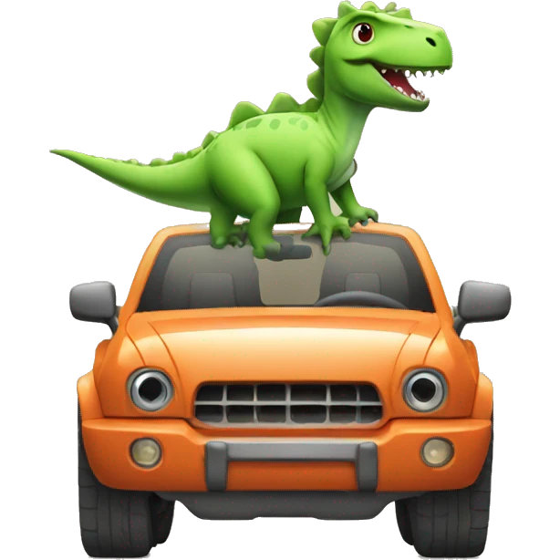 dinosaaur in car emoji