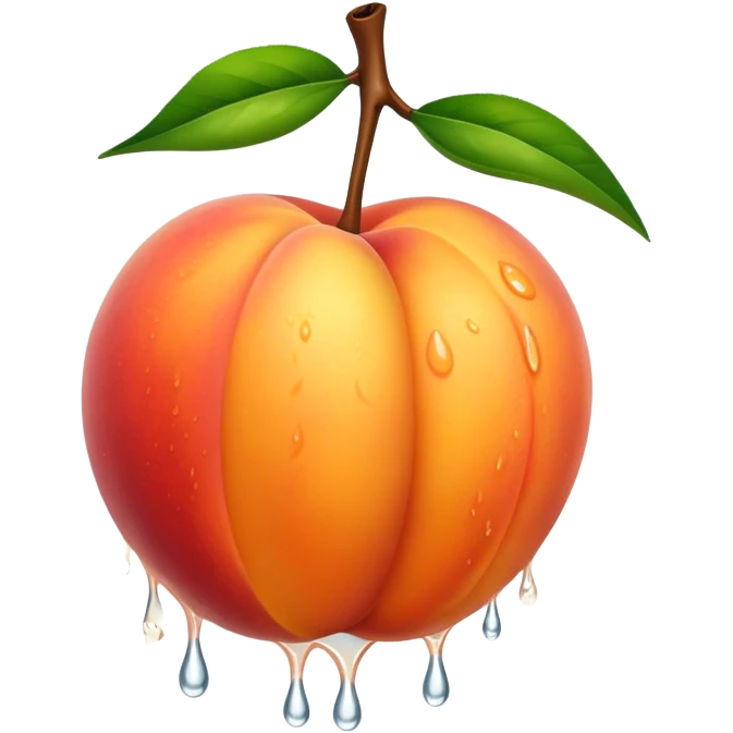 Wet dripping peach emoji