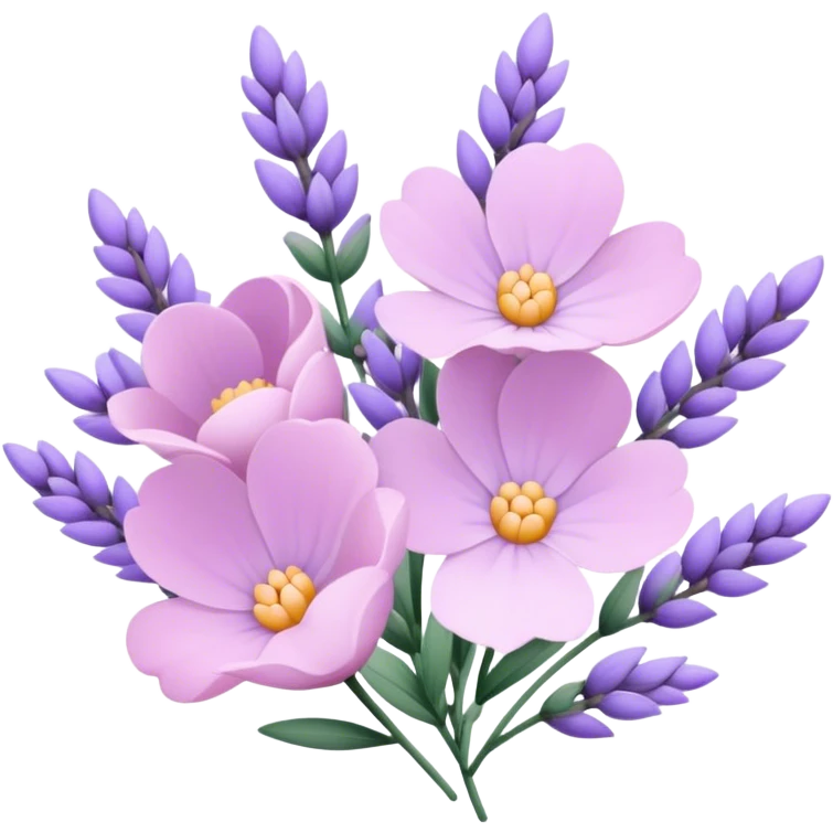 Light pink pastel purple lavender flowers emoji
