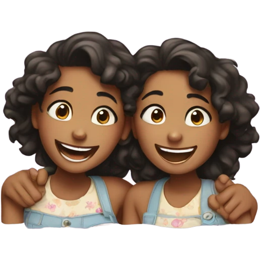 Girls sharing a joyful moment emoji