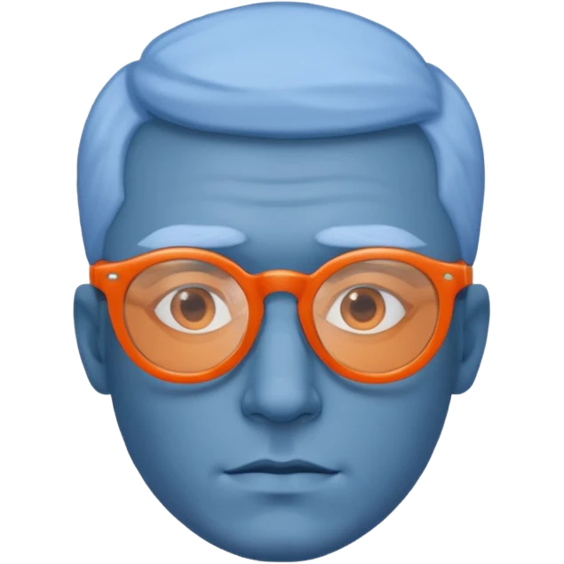 blue skinned orange glassed man emoji