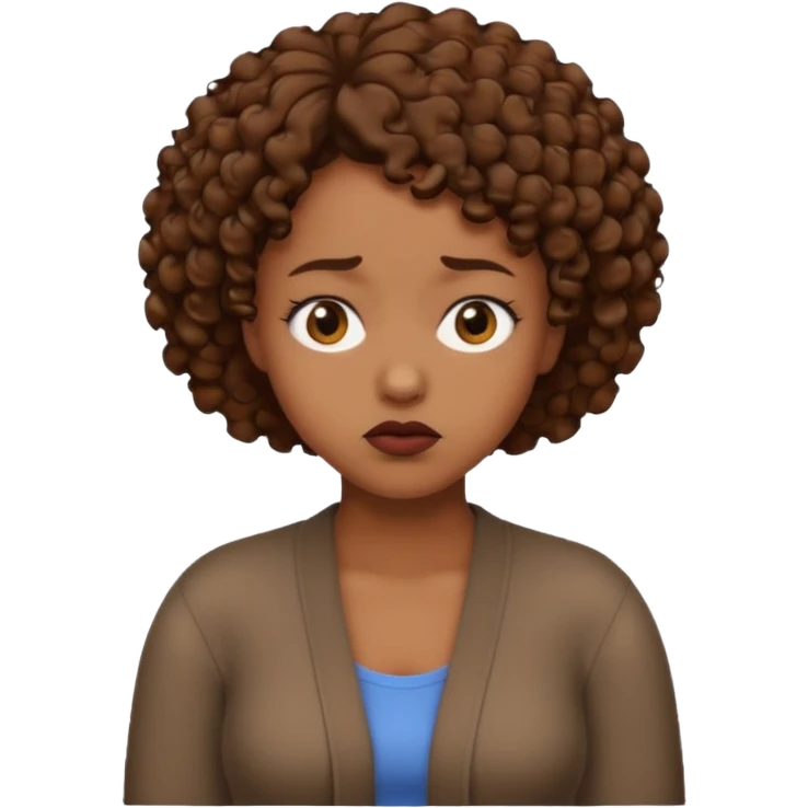 black woman puzzled sad shrug emoji short curly hair emoji