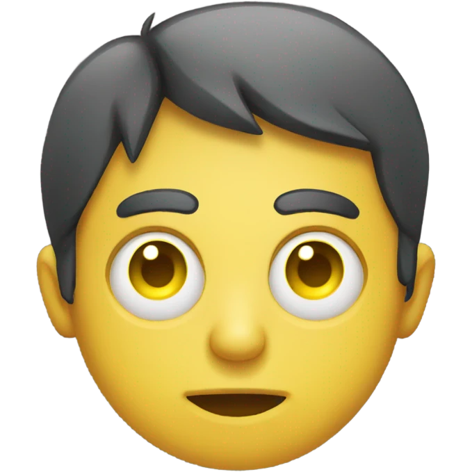 Yellow round eye twitch face emoji