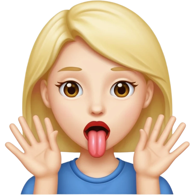 tongue out with hands emoji