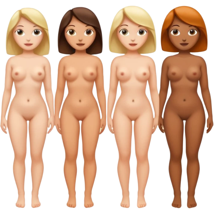 five nude woman emoji