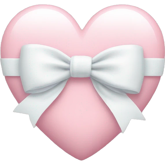 Pastel pink heart with white bow emoji