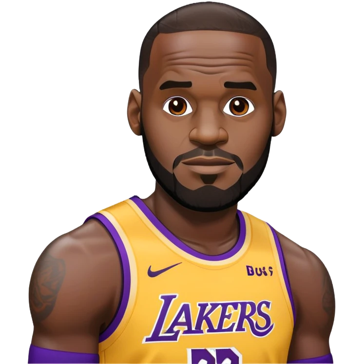 LeBron James wearing Lakers jersey emoji