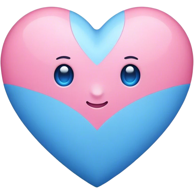 قلب ابی و صورتی  emoji