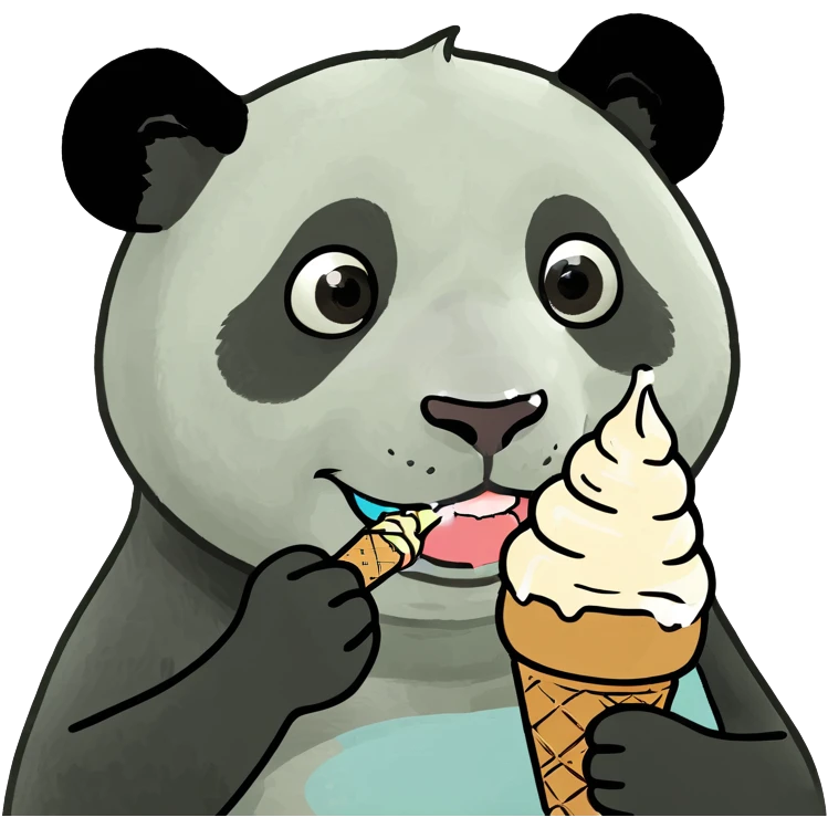 Panda eating ice cream emoji