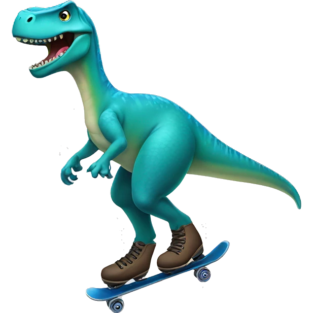 Un dinosaurio patinando  emoji