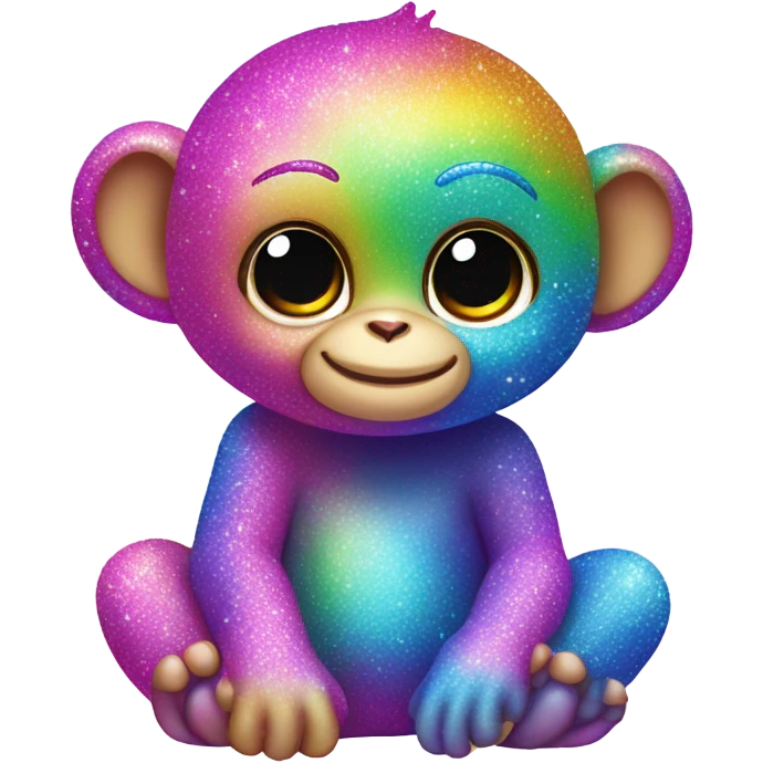 Lisa frank sparkly rainbow baby monkey emoji