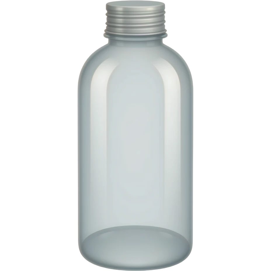 Botella blanca translúcida. Tapa de rosca o sport. Forma simple, sin etiquetas. emoji