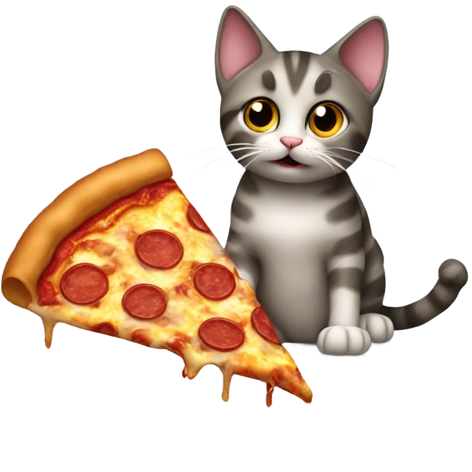 Cat eating pizza  emoji