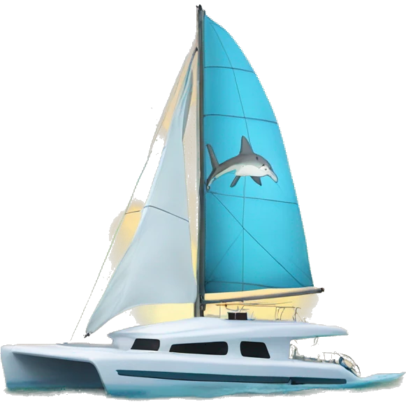 catamaran with shark painted on the side emoji