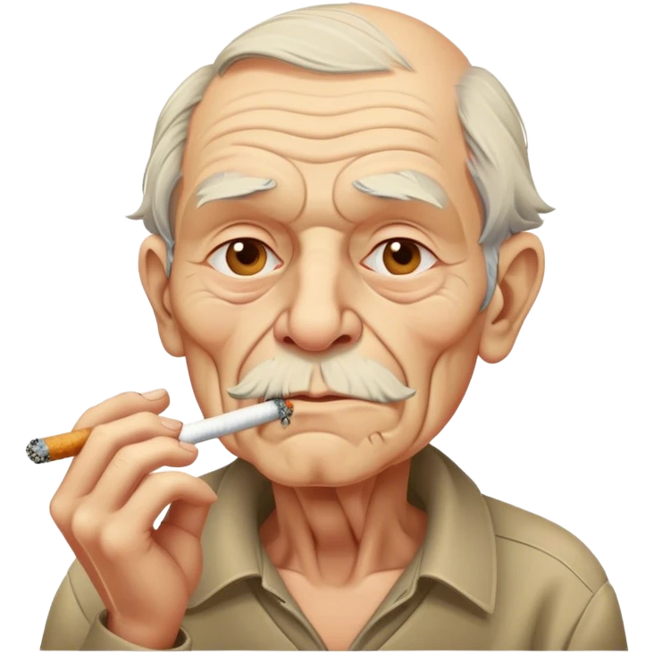 An old man smoking a cigarette emoji