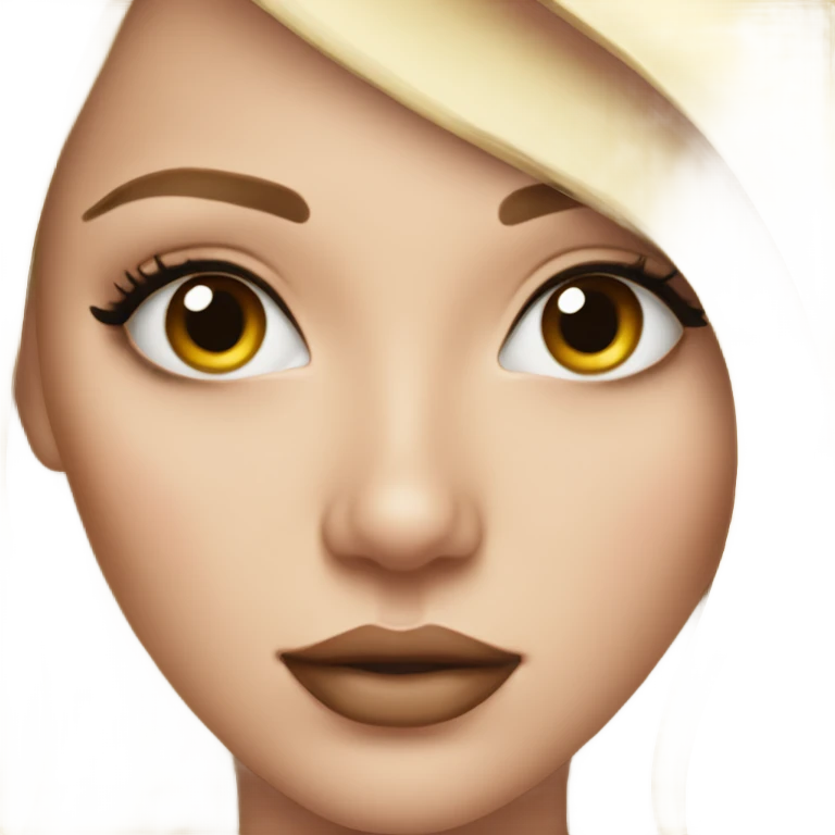 pretty blonde girl with lip filler emoji