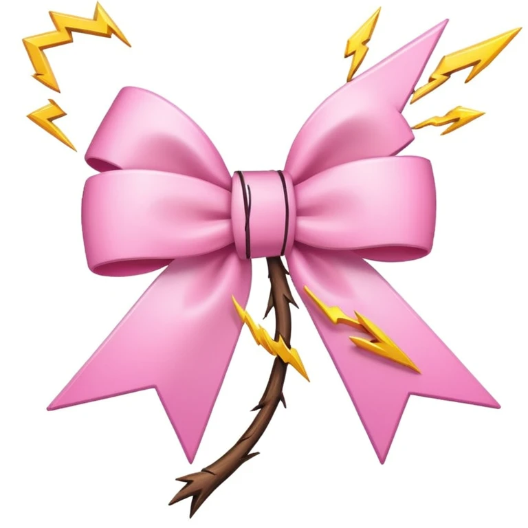 sakura bow with lightning bolt emoji