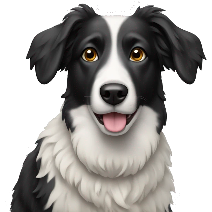 Black and white sheep dog emoji