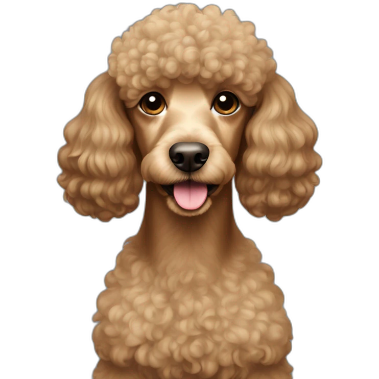 Poodle y mujer pelo largo castaño emoji