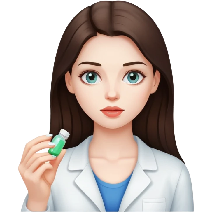 Beautiful fit brunette girl taking pills  emoji