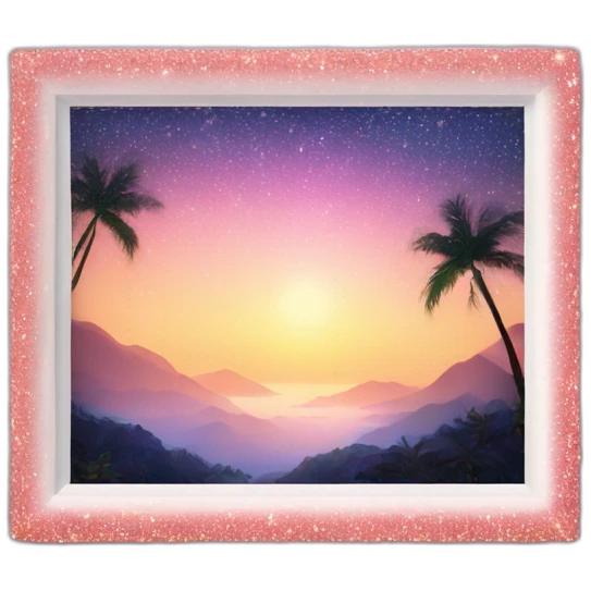 landspcape photo frame with sparkles emoji