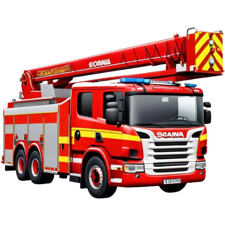 Fire Truck - Scania P320 Fire Truck (Model Year: 2015) (Iconic Colour: Red with white and yellow stripes) emoji