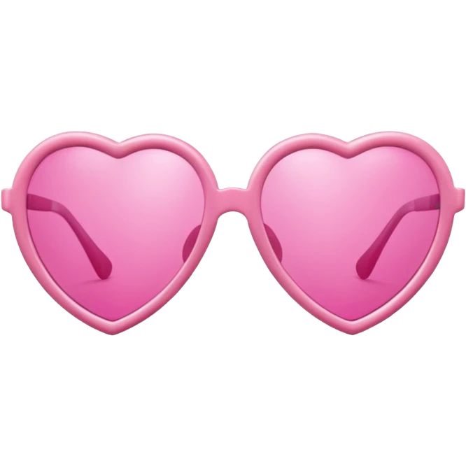  pink pair of pink heart-shaped sunglasses, shiny plastic frame, playful and cute style, soft reflections, isolated on transparent background" emoji