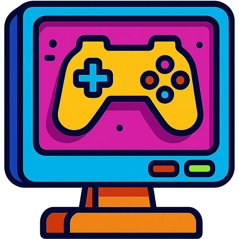 computer game icon with bold colors in vibrant toon style emoji