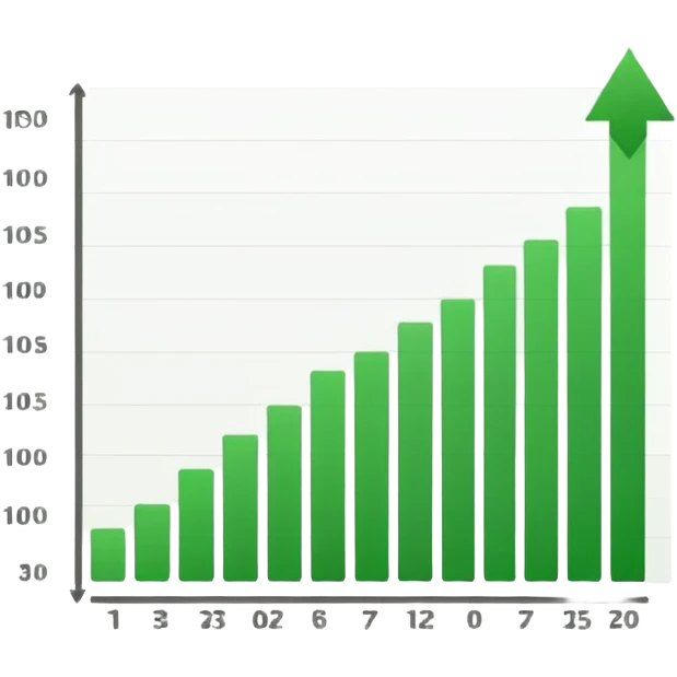 graph with line going up and the line being green emoji