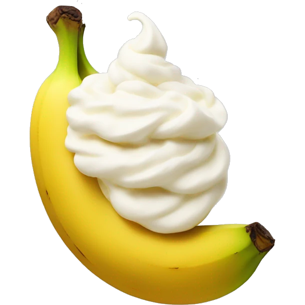 Banana with whipped cream on top emoji