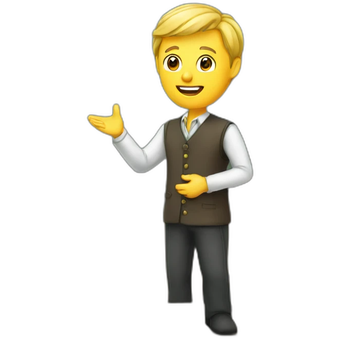 Scholar holding presentation in classroom emoji