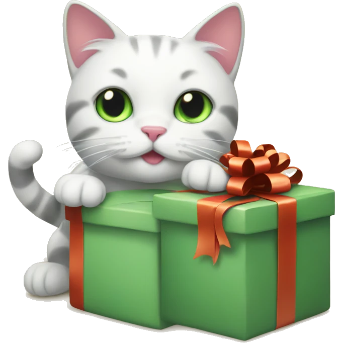 Cats with present emoji