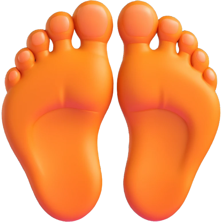 big foot emoji, stylized and playful, clear toes and sole, no text emoji