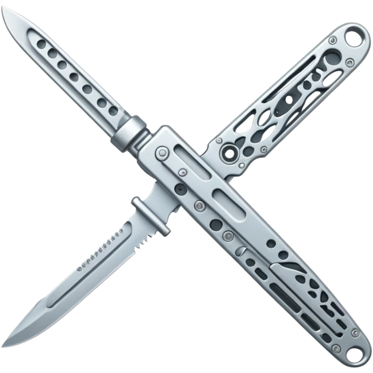 Silver colour butterfly knife not golden emoji