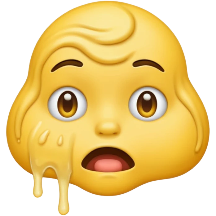 puking face, classic yellow emoji style, simple expression emoji