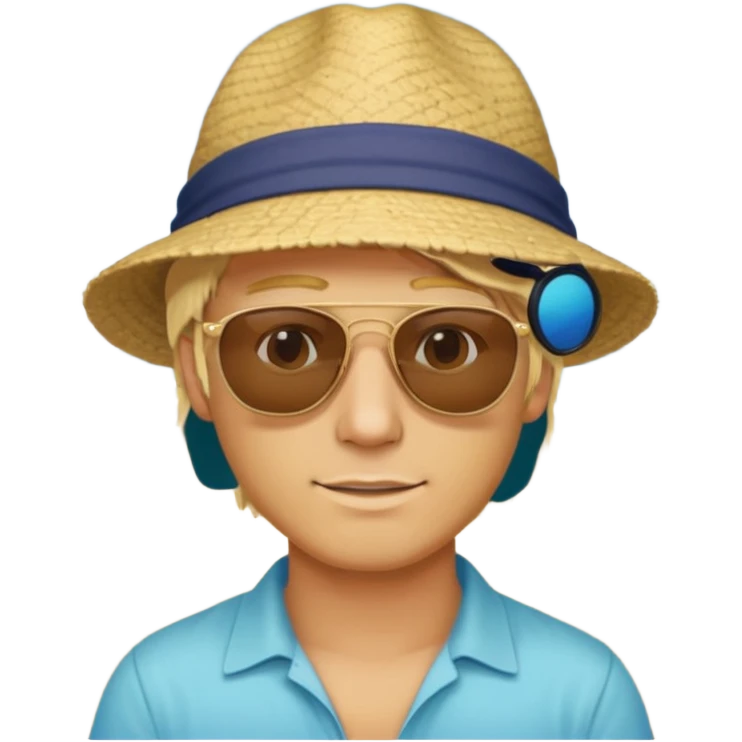 Blonde guy tourist in a beach from Lima, Peru emoji