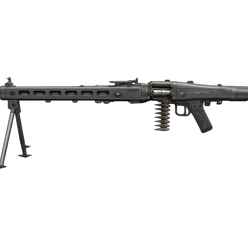 realistic side view of MG42 machine gun emoji