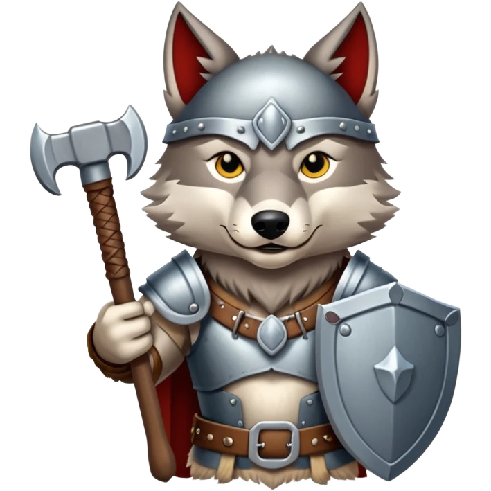 Wolf hold ban hammer Viking  emoji