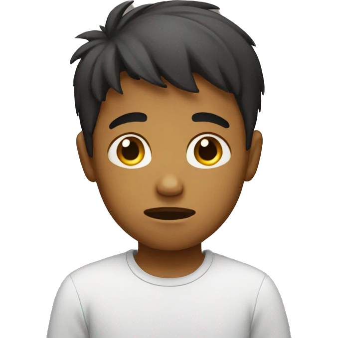 Boy with feeling sad emoji