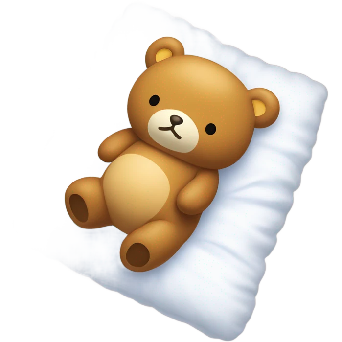 Rilakkuma sleeping in bed (side view) emoji
